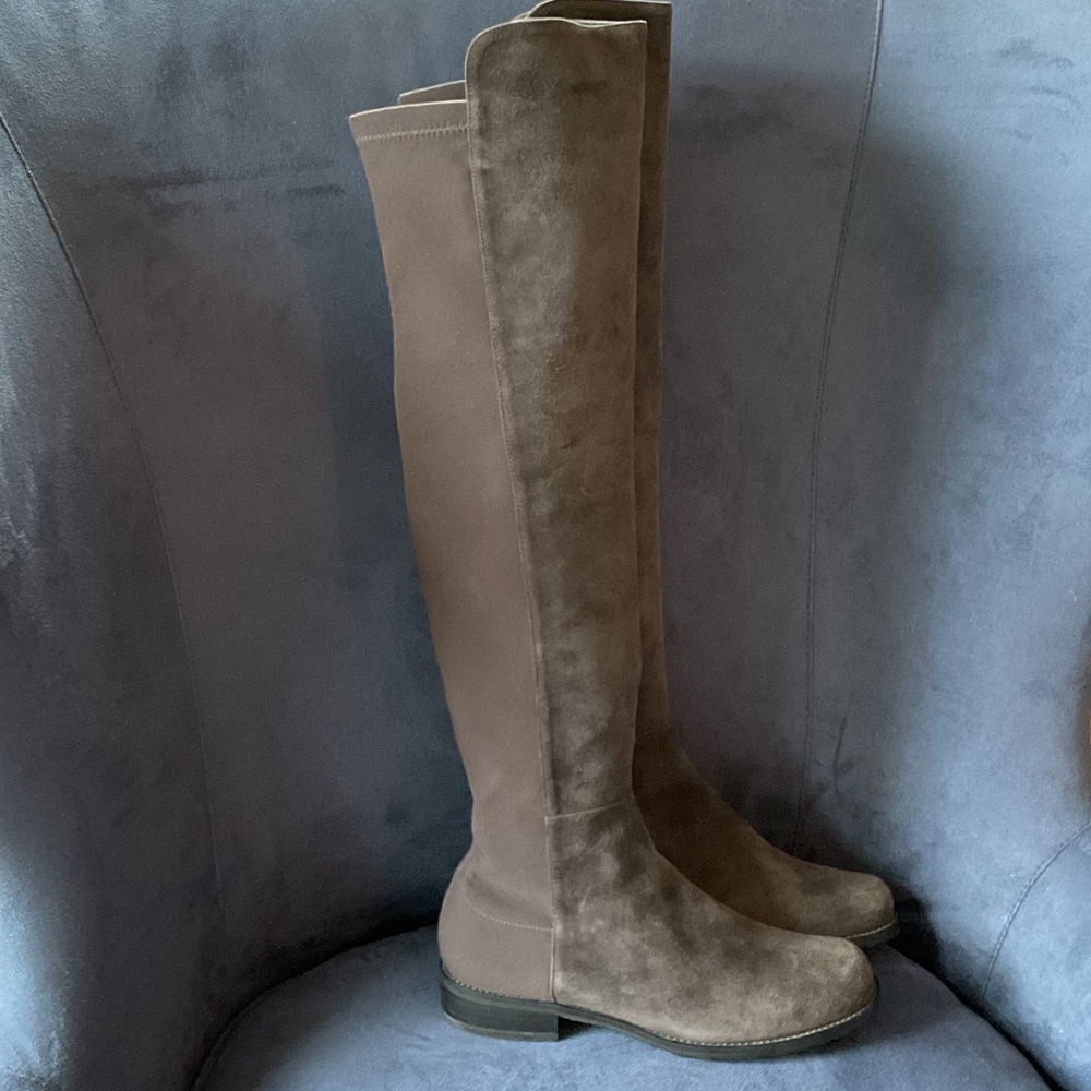Stuart Weitzman Charcoal 5050 Over-the-Knee Boots
